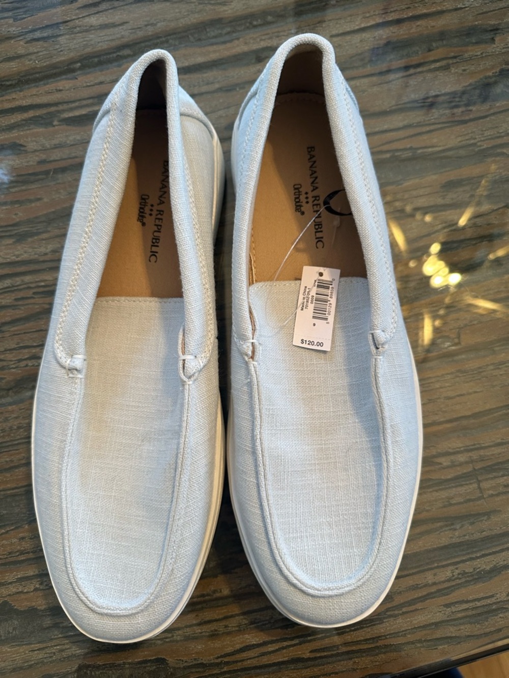 Banana Republic Men's Light Blue Slip-On Loafers- Ortholite